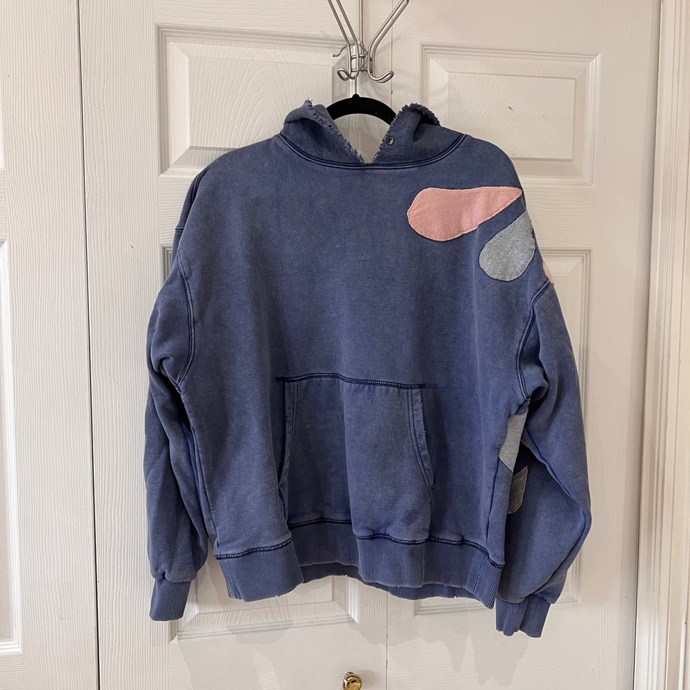 Free People Blue Oversized Hoodie